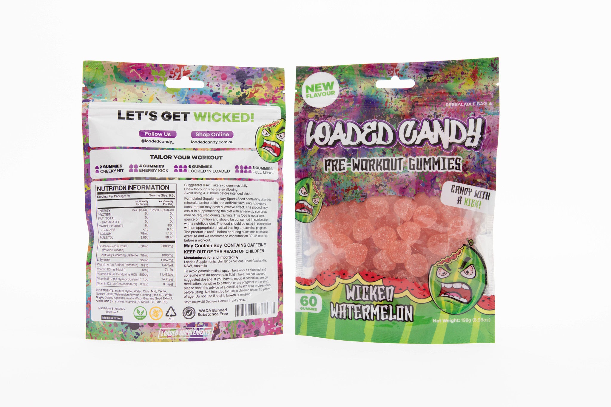 Wicked Watermelon Pre-Workout Gummy (TRIPLE PACK)