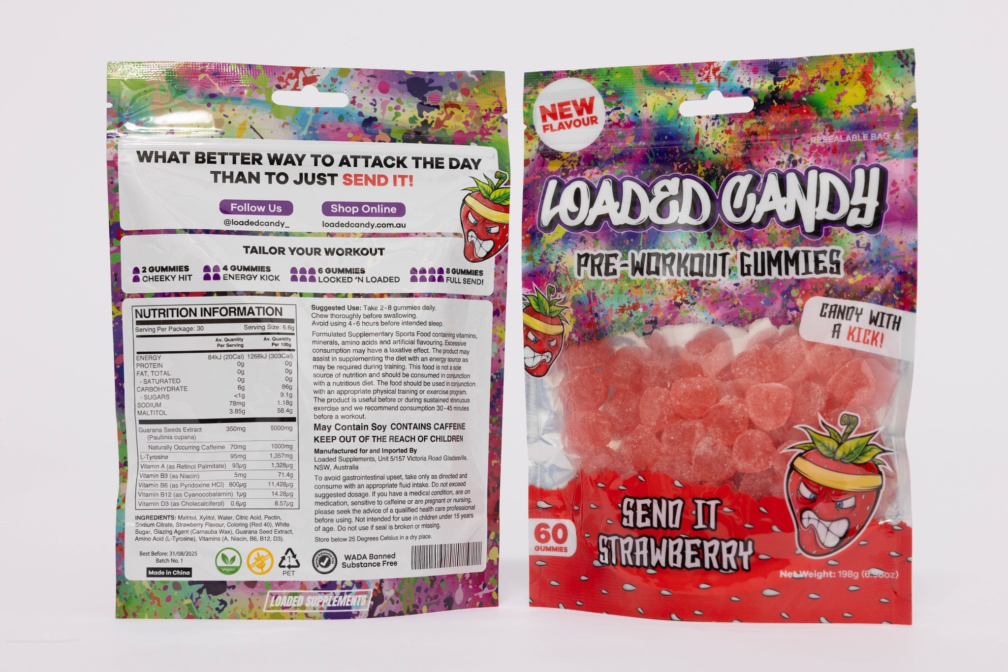 Send It Strawberry & Wicked Watermelon Pre-Workout Gummy (DUO PACK)