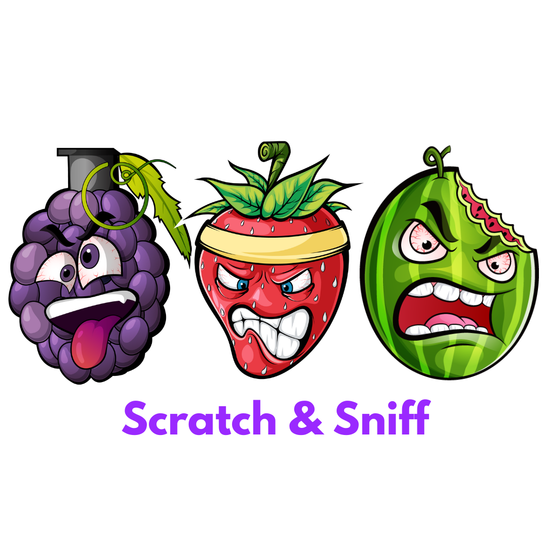 Scratch & Sniff Stickers - Strawberry/Watermelon/Grape