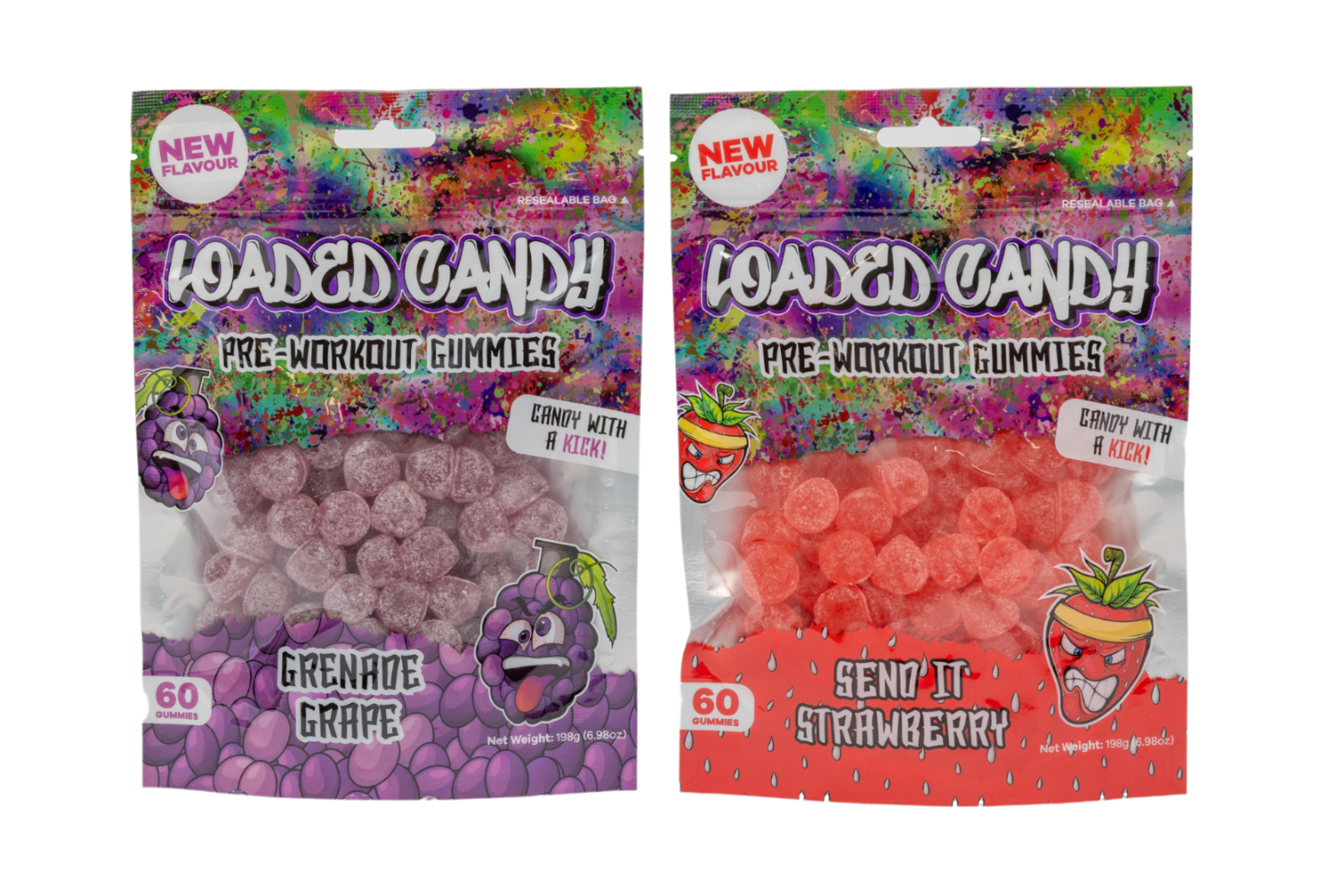 Grenade Grape & Send It Strawberry Pre-Workout Gummy (DUO PACK)
